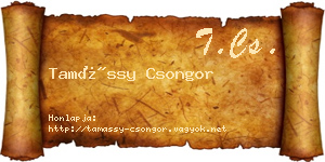 Tamássy Csongor névjegykártya